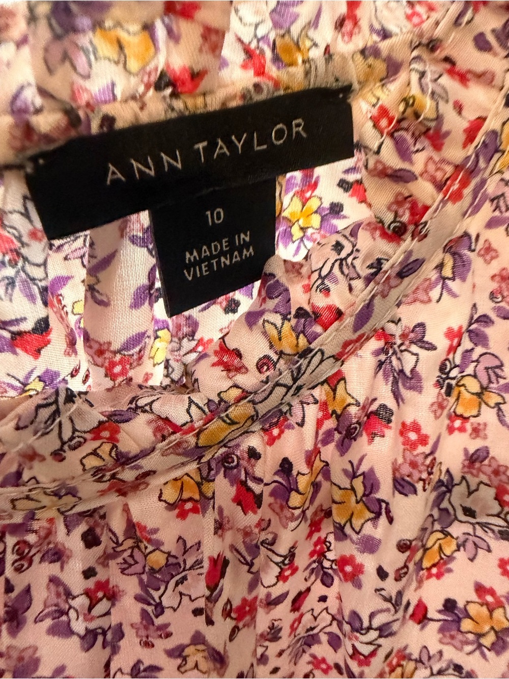 Ann Taylor Floral Ruffle Flare Dress Women’s Cottage Prairie Fields Flowy - Picture 5 of 5